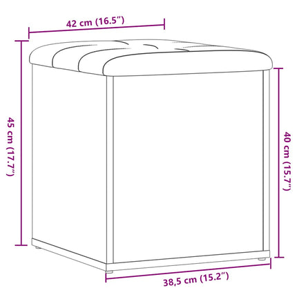 Panca Portaoggetti Rovere Artigianale 42x42x45 cm in Truciolato