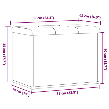 Panca Portaoggetti Legno Antico 62x42x45 cm Legno Multistrato