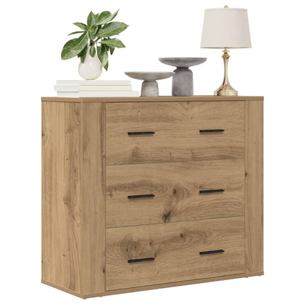 Credenza Rovere Artigianale 80x33x70 cm in Legno Multistrato