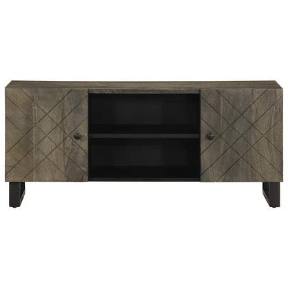 Mobile Porta TV Nero 105x33x46 cm in Legno Massello di Mango