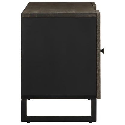 Mobile Porta TV Nero 105x33x46 cm in Legno Massello di Mango