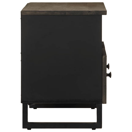 Mobile Porta TV Nero 70x33x46 cm in Legno Massello di Mango