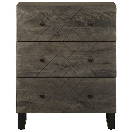 Credenza Nera 60x33x75 cm in Legno Massello di Mango