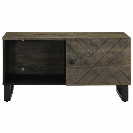 Tavolino da Salotto Nero 80x50x40 cm in Legno Massello di Mango