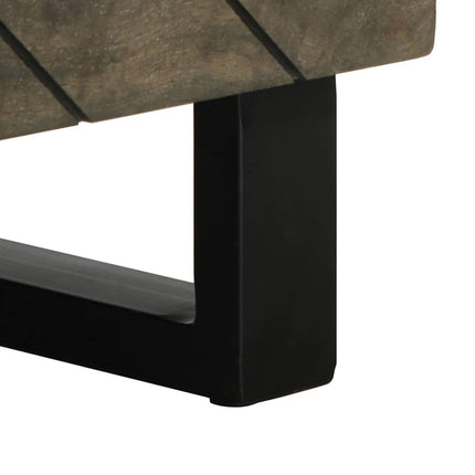 Tavolino da Salotto Nero 80x50x40 cm in Legno Massello di Mango