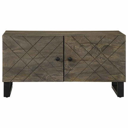 Tavolino da Salotto Nero 80x50x40 cm in Legno Massello di Mango