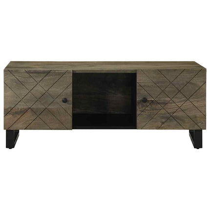 Tavolino da Salotto Nero 100x54x40cm in Legno Massello di Mango