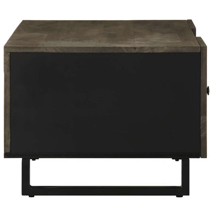 Tavolino da Salotto Nero 100x54x40cm in Legno Massello di Mango