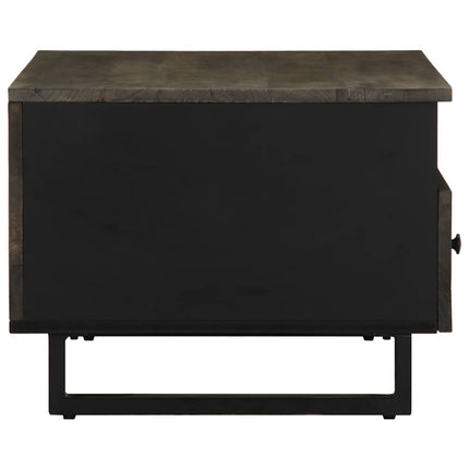 Tavolino da Salotto Nero 80x54x40 cm in Legno Massello di Mango