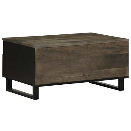 Tavolino da Salotto Nero 80x54x40 cm in Legno Massello di Mango