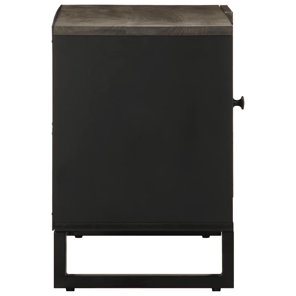 Mobile Porta TV Nero 80x33x46 cm in Legno Massello di Mango