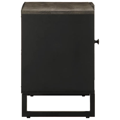 Mobile Porta TV Nero 80x33x46 cm in Legno Massello di Mango