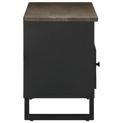 Mobile Porta TV Nero 100x33x46 cm in Legno Massello di Mango