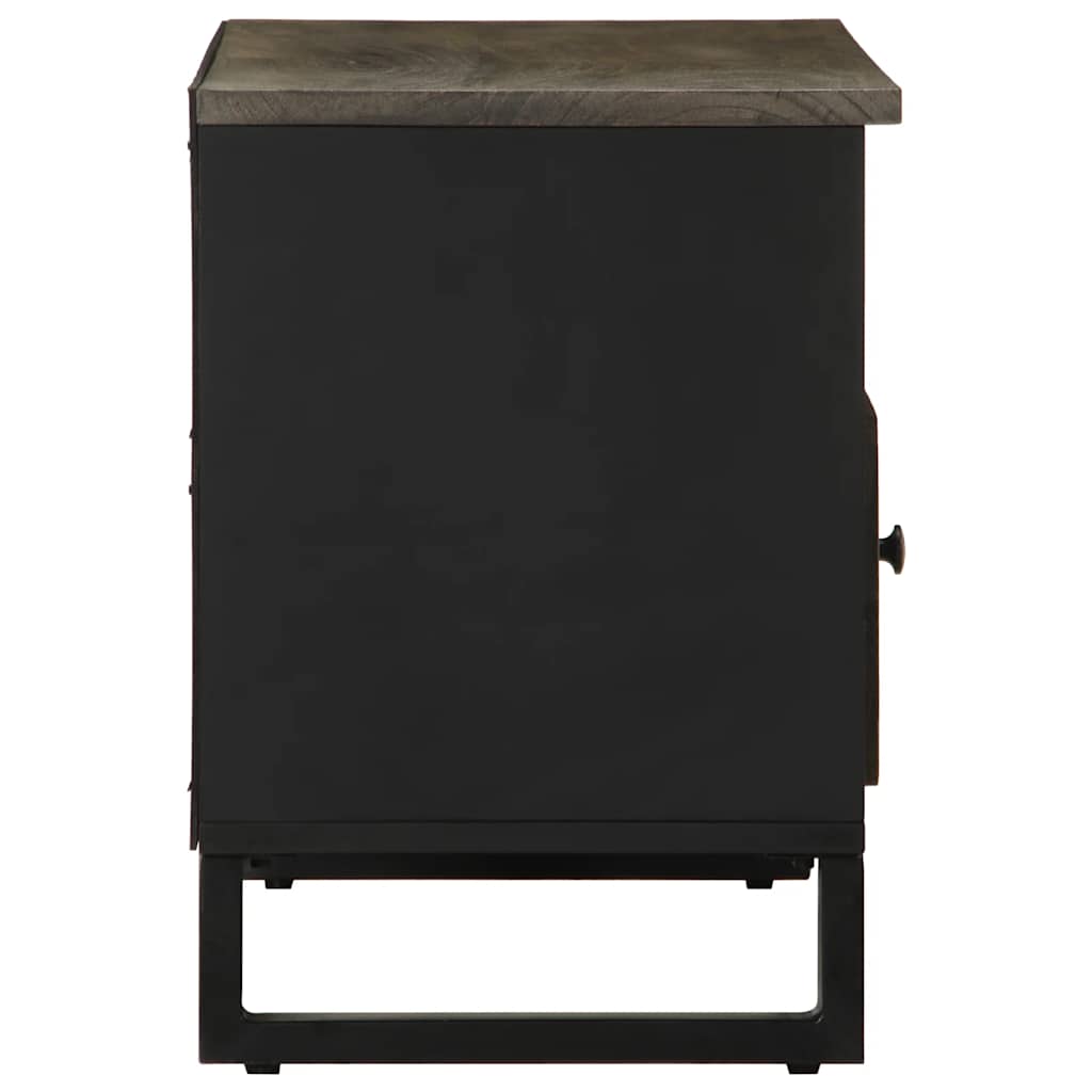 Mobile Porta TV Nero 80x33x46 cm in Legno Massello di Mango