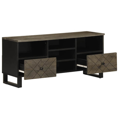 Mobile Porta TV Nero 100x33x46 cm in Legno Massello di Mango