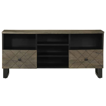 Mobile Porta TV Nero 100x33x46 cm in Legno Massello di Mango