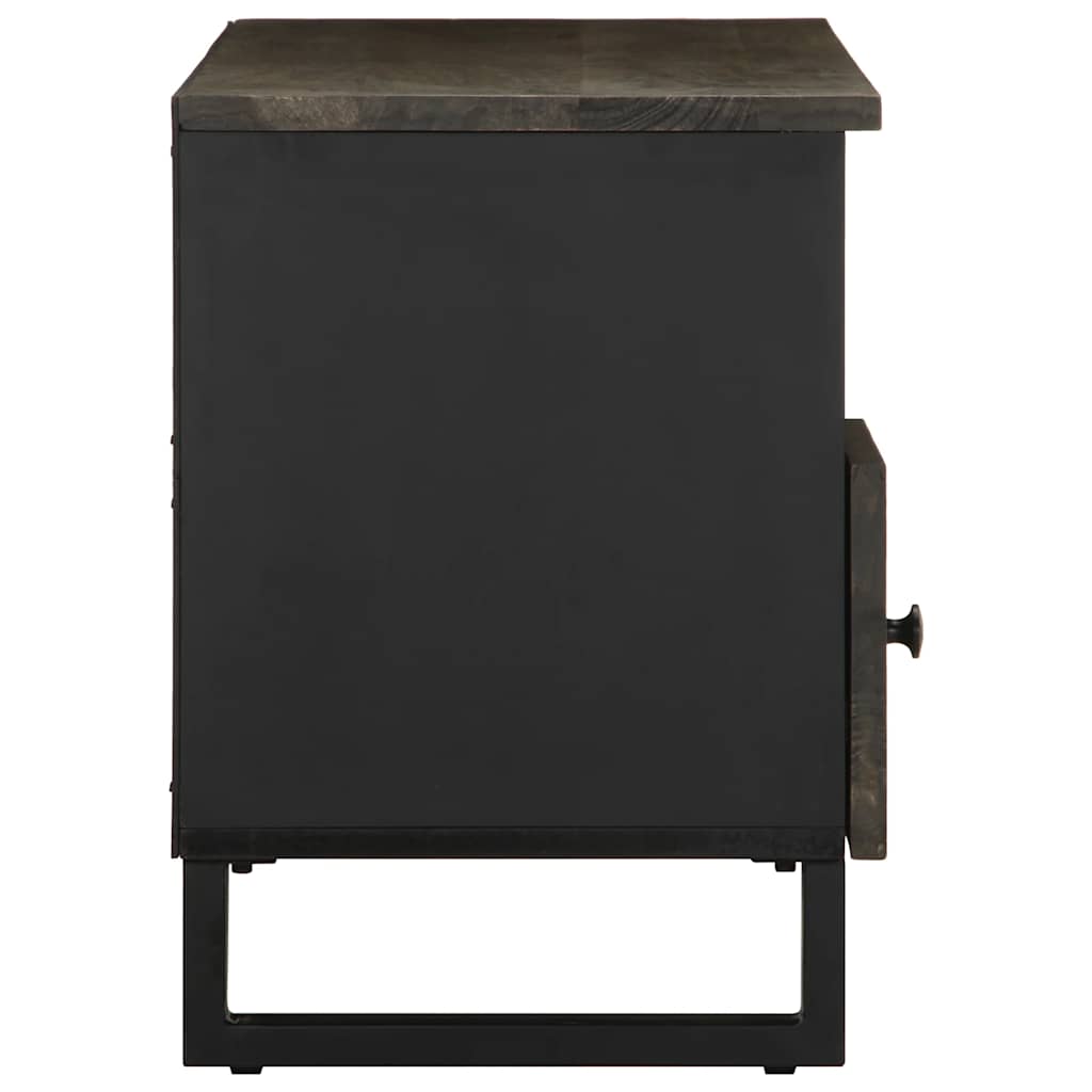 Mobile Porta TV Nero 100x33x46 cm in Legno Massello di Mango