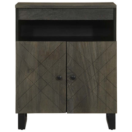 Credenza Nera 60x33x75 cm in Legno Massello di Mango