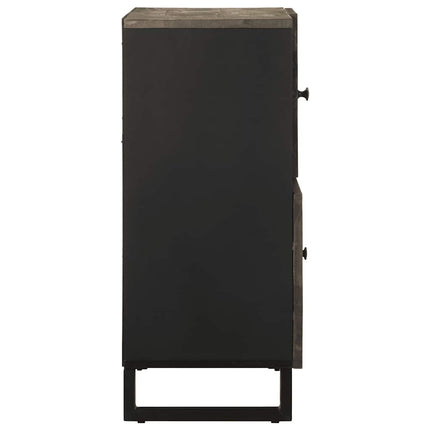 Credenza Nera 80x33x75 cm in Legno Massello di Mango
