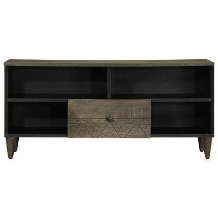 Mobile Porta TV Nero 100x33x46 cm in Legno Massello di Mango