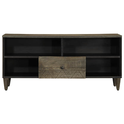 Mobile Porta TV Nero 100x33x46 cm in Legno Massello di Mango