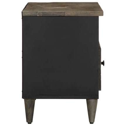 Mobile Porta TV Nero 80x33x46 cm in Legno Massello di Mango