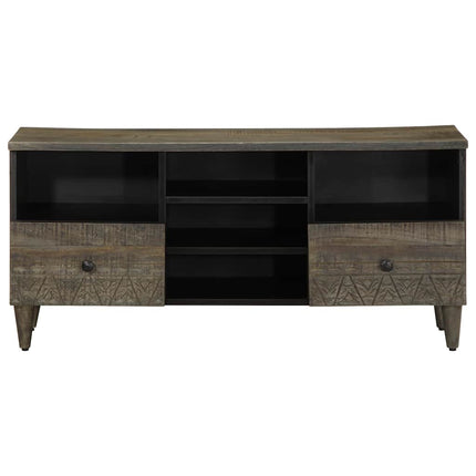 Mobile Porta TV Nero 100x33x46 cm in Legno Massello di Mango