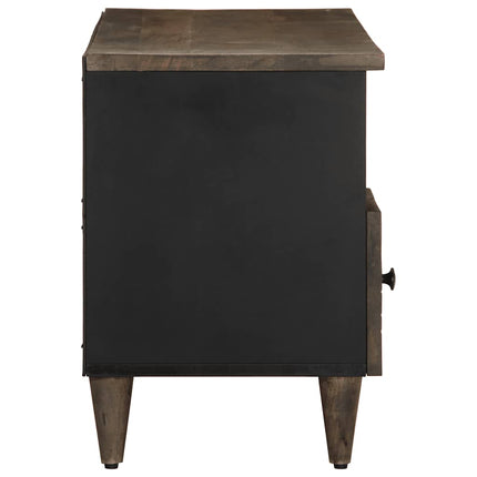 Mobile Porta TV Nero 100x33x46 cm in Legno Massello di Mango