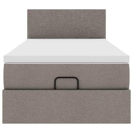 Struttura Letto Pouf con Materasso Tortora 80x200 cm in Tessuto