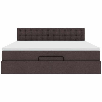Struttura Letto Pouf con Materasso 200x200 cm in Tessuto