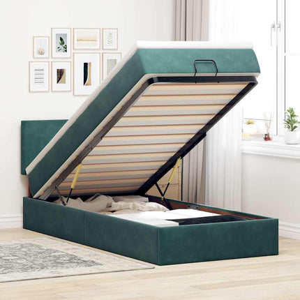 Struttura Letto Pouf con Materasso 80x200 cm Velluto