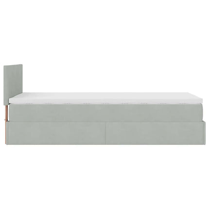 Struttura Letto Pouf con Materasso 90x200 cm in Velluto