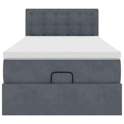 Struttura Letto Pouf con Materasso 90x190 cm in Velluto