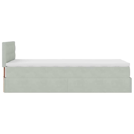 Struttura Letto Pouf con Materasso 90x200 cm in Velluto