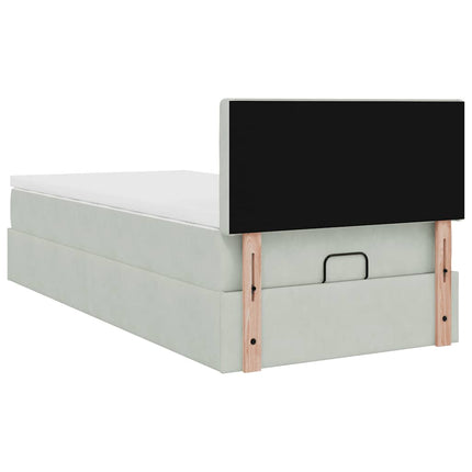 Struttura Letto Pouf con Materasso 90x200 cm in Velluto