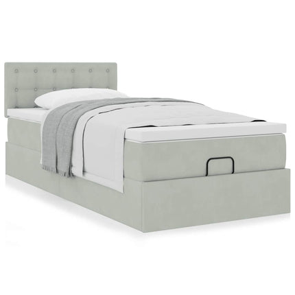 Struttura Letto Pouf con Materasso 100x200 cm Velluto