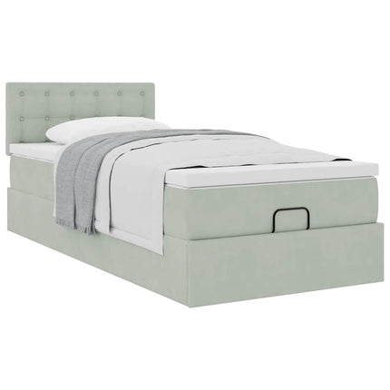Struttura Letto Pouf con Materasso 100x200 cm Velluto