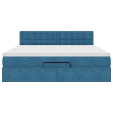 Struttura Letto Pouf con Materasso 180x200 cm in Velluto