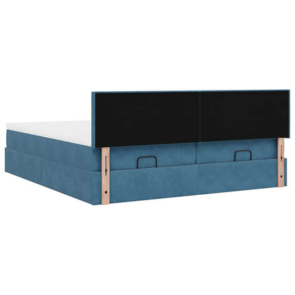 Struttura Letto Pouf con Materassi 200x200 cm Velluto