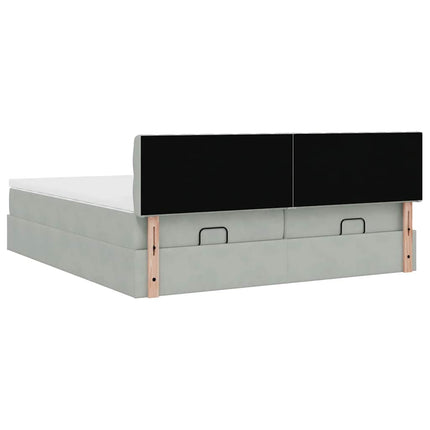 Struttura Letto Pouf con Materassi 160x200 cm in Velluto