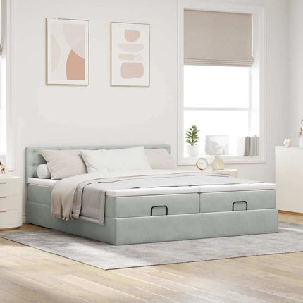 Struttura Letto Pouf con Materassi 180x200 cm Velluto