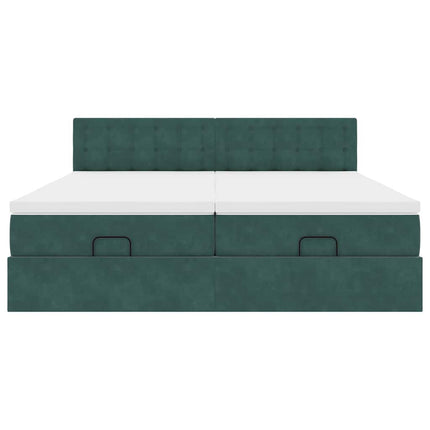 Struttura Letto Pouf con Materassi 180x200 cm Velluto