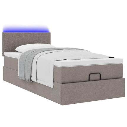 Pouf Letto con Materasso Tortora 100x200 cm in Tessuto