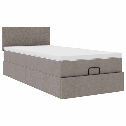 Pouf Letto con Materasso Tortora 100x200 cm in Tessuto