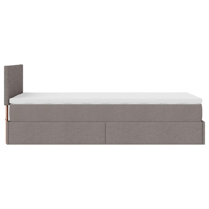 Pouf Letto con Materasso Tortora 100x200 cm in Tessuto