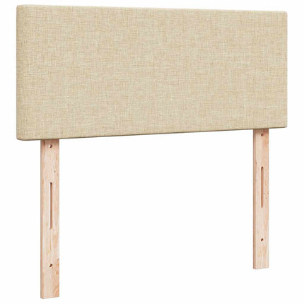 Pouf Letto con Materasso e LED Crema 120x190cm in Tessuto
