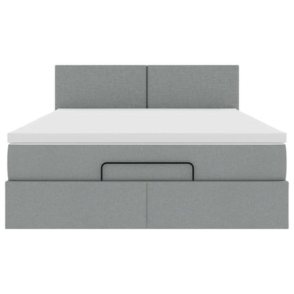 Struttura Letto Pouf con Materasso 140x200 cm in Tessuto