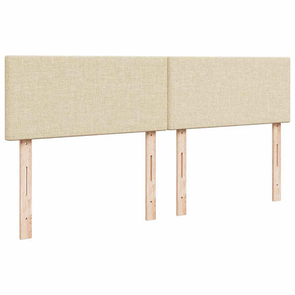 Pouf Letto con Materasso e LED Crema 180x200cm in Tessuto