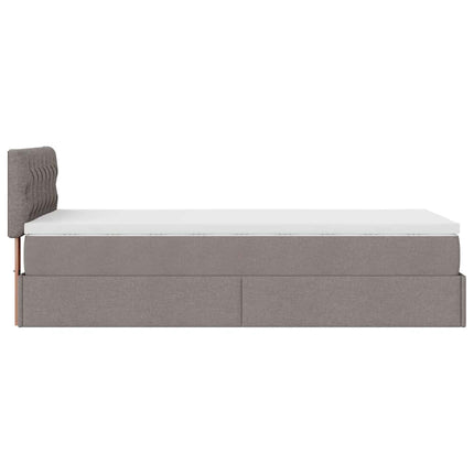 Pouf Letto con Materasso Tortora 100x200 cm in Tessuto