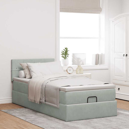 Struttura Letto Pouf con Materasso 80x200 cm in Velluto